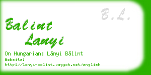 balint lanyi business card