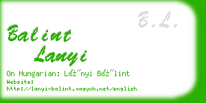 balint lanyi business card
